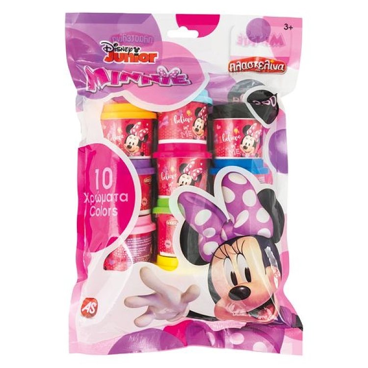 Πλαστελίνη Disney Minnie Σακουλάκι Με 10 Βαζάκια Και Καπάκια Καλουπάκια 280gr
