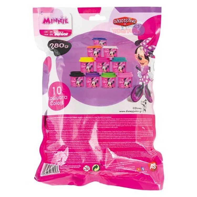 Πλαστελίνη Disney Minnie Σακουλάκι Με 10 Βαζάκια Και Καπάκια Καλουπάκια 280gr
