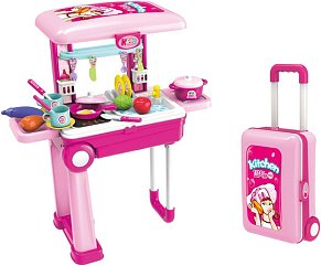 Trolley Kitchen Set Little Chef 2 in 1 PINK