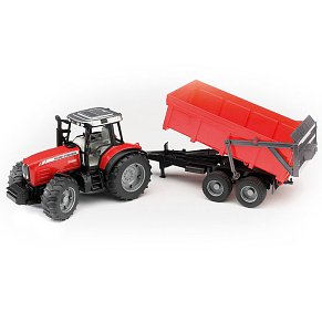 BRUDER Massey Ferguson 7480 with tipping trailer