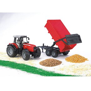 BRUDER Massey Ferguson 7480 with tipping trailer