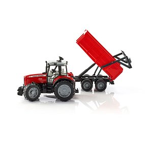 BRUDER Massey Ferguson 7480 with tipping trailer