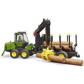 BRUDER John Deere 1210E Forwarder with 4 trunks and grab