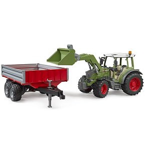 BRUDER Fendt Vario 211 with frontloader and tipping trailer