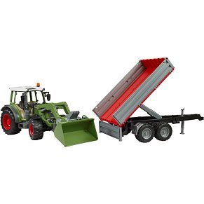 BRUDER Fendt Vario 211 with frontloader and tipping trailer