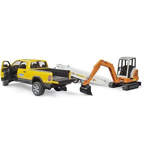 Bruder RAM Power Wagon με Τρέιλερ & Μίνι Εκσκαφέα 1:16