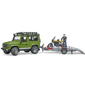 BRUDER Τζιπ Land Rover με τρέιλερ, μηχανή Ducati και αναβάτη