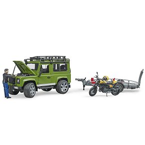 BRUDER Τζιπ Land Rover με τρέιλερ, μηχανή Ducati και αναβάτη