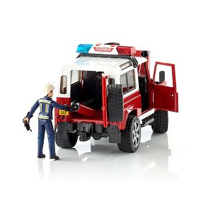 BRUDER Πυροσβεστικό Land Rover station wagon με πυροσβέστη