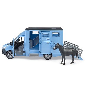 BRUDER Mercedes Benz sprinter μεταφοράς ζώων με άλογο
