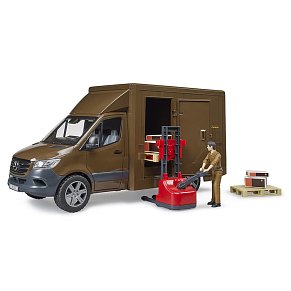 BRUDER Φορτηγάκι Mercedes Benz Sprinter UPS με οδηγό και ανυψωτικό