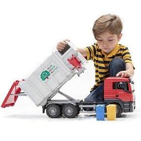 BRUDER MAN TGS Side loading garbage truck
