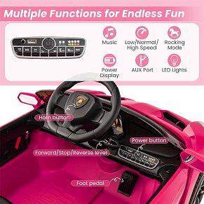 ePRO Ride Licensed Lamborghini Ride On Car Pink – 12V, 4WD
