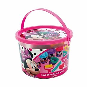 Πλαστελίνη Disney Minnie Κουβαδάκι Με 4 Βαζάκια - Καπάκια Καλουπάκια Και 8 Εργαλεία 200gr