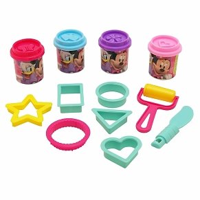 Πλαστελίνη Disney Minnie Κουβαδάκι Με 4 Βαζάκια - Καπάκια Καλουπάκια Και 8 Εργαλεία 200gr