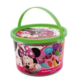 Πλαστελίνη Disney Minnie Κουβαδάκι Με 4 Βαζάκια - Καπάκια Καλουπάκια Και 8 Εργαλεία 200gr