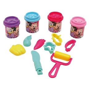 Πλαστελίνη Disney Minnie Κουβαδάκι Με 4 Βαζάκια - Καπάκια Καλουπάκια Και 8 Εργαλεία 200gr