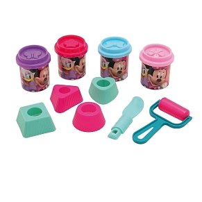 Πλαστελίνη Disney Minnie Κουβαδάκι Με 4 Βαζάκια - Καπάκια Καλουπάκια Και 8 Εργαλεία 200gr