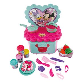 Disney Minnie Dough Kitchen Playset With 4 Pots And 3D Caps 200gr
