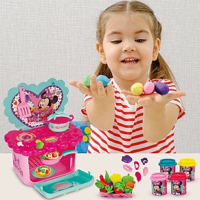 Disney Minnie Dough Kitchen Playset With 4 Pots And 3D Caps 200gr