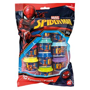 Πλαστελίνη Marvel Spiderman Σακουλάκι Με 10 Βαζάκια Και Καπάκια Καλουπάκια 280gr