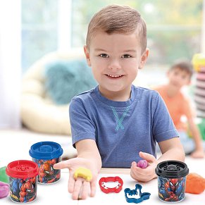Dough Marvel Spiderman Set Of 2 Dough Pots With 2 Cutters 228gr
