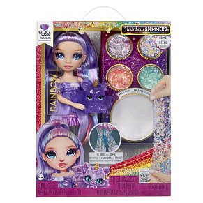 Rainbow High Rainbow Shimmers Violet Doll with Slime Kit & Pet Squirrel