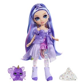 Rainbow High Rainbow Shimmers Violet Doll with Slime Kit & Pet Squirrel