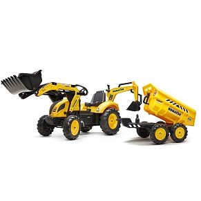 FALK Komatsu backhoe Τρακτέρ με Εκσκαφέα and Maxi tilt Καρότσα