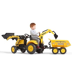 FALK Komatsu backhoe Τρακτέρ με Εκσκαφέα and Maxi tilt Καρότσα