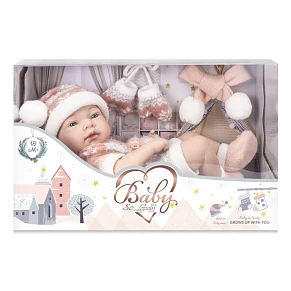 Newborn Baby Doll 38cm With Scarf & Gloves