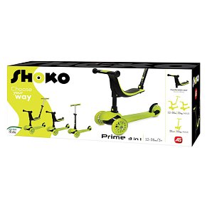Shoko Kids Scooter Convertible 3 In 1 Light Green Color