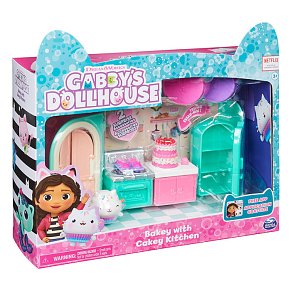 Spin Master Gabby's Dollhouse: Bakey with 'Cakey' Kitchen Cuisine 'Cakey' Deluxe Room Set (6062035)