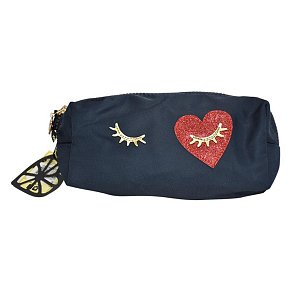 Σχολική κασετίνα Miss Lemonade Glitter Heart Navy
