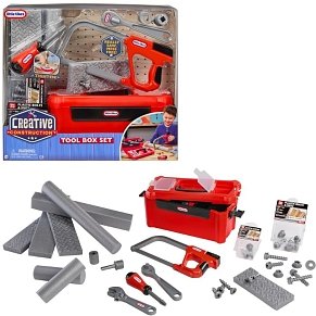 Little Tikes Creative Construction Tool Box Set – Pretend Play Tools & Foam Wood Kit for Kids