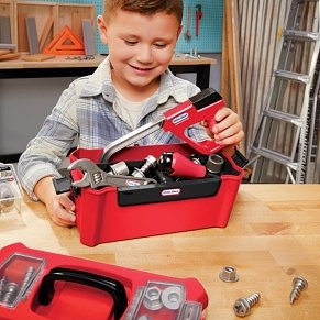 Little Tikes Creative Construction Tool Box Set – Pretend Play Tools & Foam Wood Kit for Kids