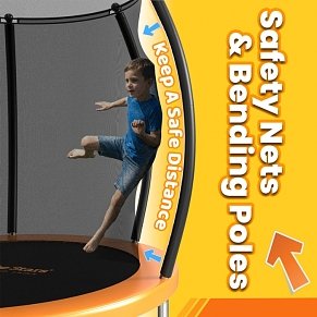 Bebe Stars Outdoor Trampoline 185cm with Safety Net & Ladder