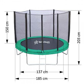 Bebe Stars Trampoline Ø185 cm with Safety Net & Ladder