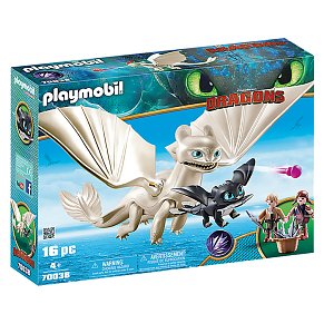 Playmobil Light Fury and Baby Dragon with Kids