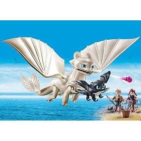 Playmobil Light Fury and Baby Dragon with Kids