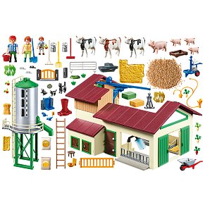 Playmobil Μεγάλη Φάρμα με ζώα και σιλό