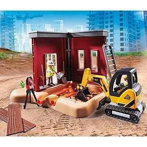 Playmobil Mini Excavator with Building Section