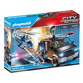 Playmobil Αστυνομικό ελικόπτερο και ληστές με βαν