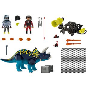 Playmobil Τρικεράτωψ με πανοπλία-κανόνι και μαχητές