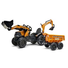 FALK Case IH backhoe Τρακτέρ με Εκσκαφέα and Maxi tilt Καρότσα
