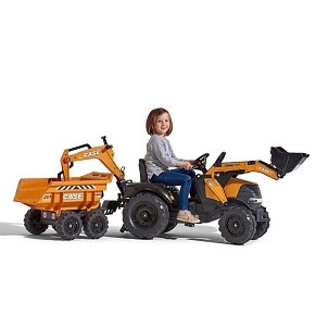 FALK Case IH backhoe Τρακτέρ με Εκσκαφέα and Maxi tilt Καρότσα