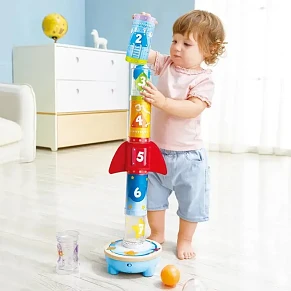 Hape Ξύλινος Διαστημικός Πύραυλος Rocketball Air Stacker