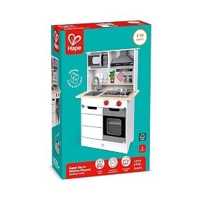 Hape Super Serve Ξύλινη Κουζίνα Παιχνιδιού με Φως & Ήχο