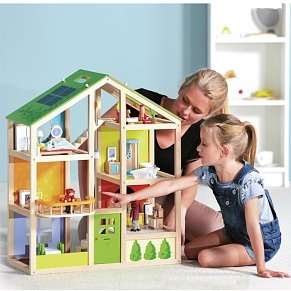 Hape Ξύλινο Επιπλωμένο Μεγάλο Κουκλόσπιτο