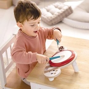Hape Early Melodies Ξύλινο Drum Slug Dan – Μουσικό Ξύλινο Τύμπανο